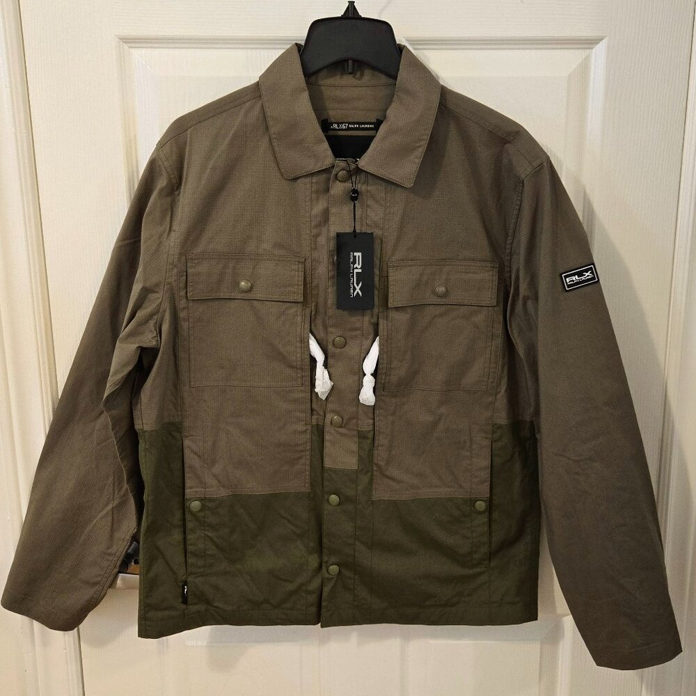 RLX Ralph Lauren Cotton Stretch Ripstop Color Blocked Paneled Jacket